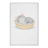 Sleeping Kitten Illustration – Premium Nursery Wal Perfect Poster (Voorkant)