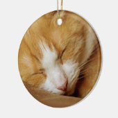 Sleeping Kitten Keramisch Ornament (Links)
