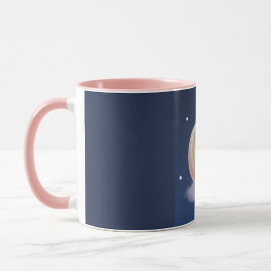 Sleeping Kitten on Moon – Cute Kawaii Cat Mug Mok (Links)