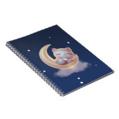 Sleeping Kitten on Moon – Cute Kawaii Cat Notebook Notitieboek (Rechterzijde)
