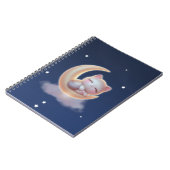 Sleeping Kitten on Moon – Cute Kawaii Cat Notebook Notitieboek (Linkerzijde)