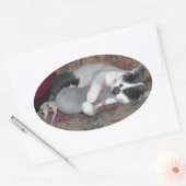Sleeping Kitten Ovale Sticker (Envelop)