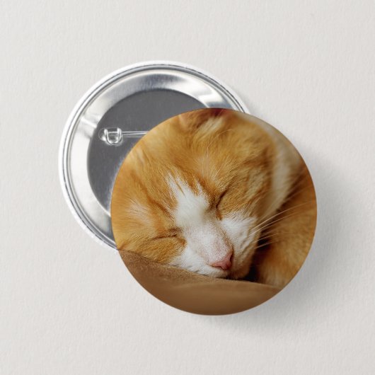 Sleeping Kitten Ronde Button 5,7 Cm (Voorkant /achterkant)