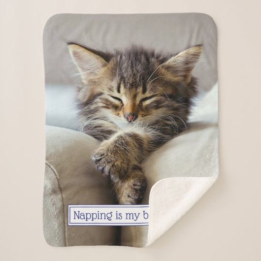 Sleeping Kitten Sherpa Deken (Voorkant)