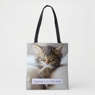 Sleeping Kitten Tote Bag