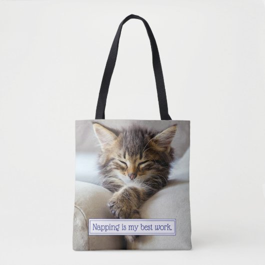Sleeping Kitten Tote Bag (Voorkant)