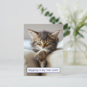 Sleeping Kitten Uitnodiging Briefkaart (Staand voorkant)