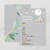 Sleeping Koala Baby shower Game Emoji Pictionary Kaart (Voorkant / Achterkant)