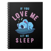 Sleeping Koala Beer Zookeeper Lazy Koala Notitieboek (Voorkant)