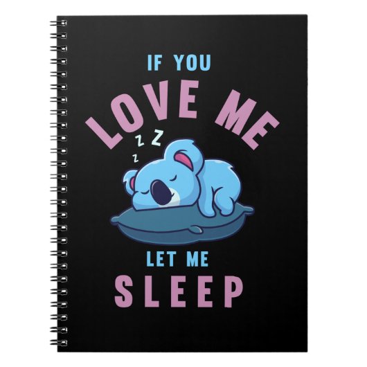 Sleeping Koala Beer Zookeeper Lazy Koala Notitieboek (Voorkant)