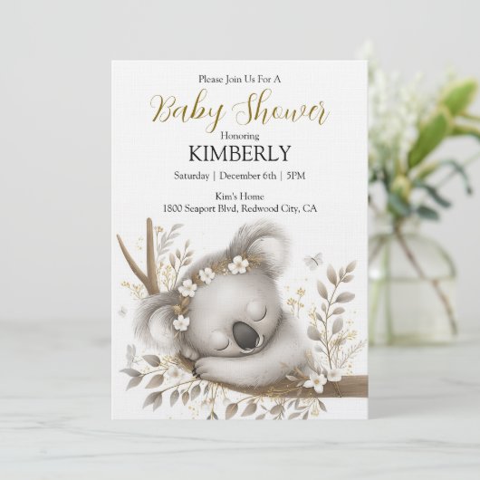 Sleeping Koala Cub Kaart (Staand voorkant)