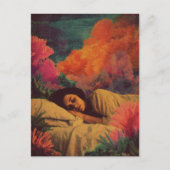 Sleeping Lady onder het Zee Surreal Mixed Media Briefkaart (Voorkant)