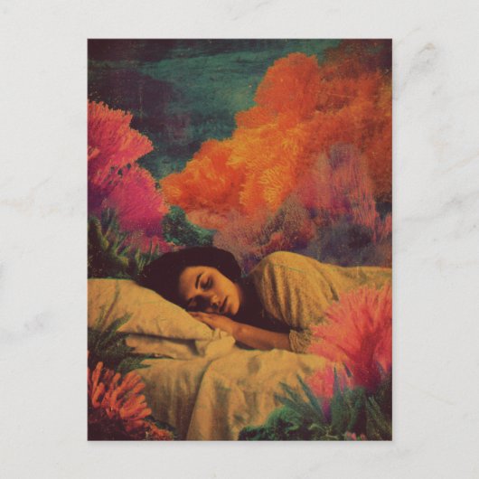 Sleeping Lady onder het Zee Surreal Mixed Media Briefkaart (Voorkant)