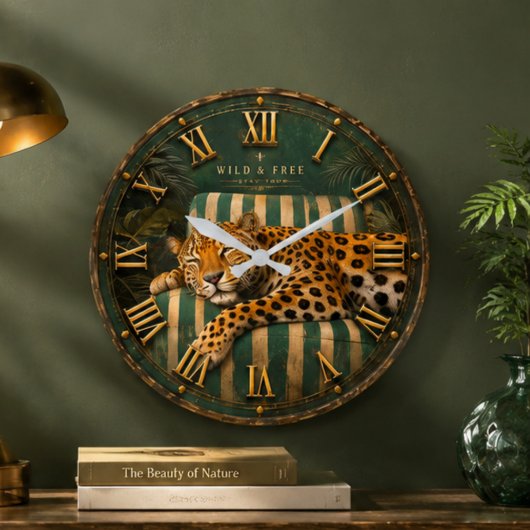 Sleeping Leopard Luxury Jungle Grote Klok