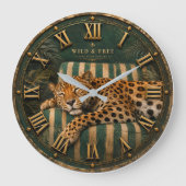Sleeping Leopard Luxury Jungle Grote Klok (Voorkant)