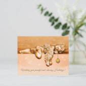 Sleeping Little Holiday Angel Feestdagenkaart (Staand voorkant)