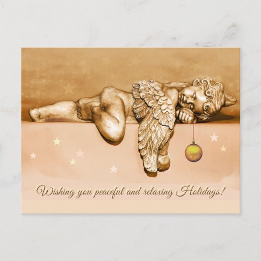 Sleeping Little Holiday Angel Feestdagenkaart (Voorkant)