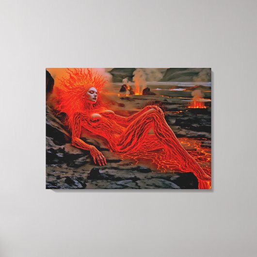 Sleeping Magma - Vulkanisch vrouwenportret Canvas Afdruk (Voorkant)