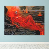 Sleeping Magma - Vulkanisch vrouwenportret Canvas Afdruk (Insitu (Houten vloer))