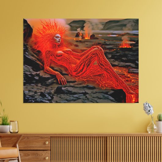 Sleeping Magma - Vulkanisch vrouwenportret Canvas Afdruk (Insitu (Woonkamer))