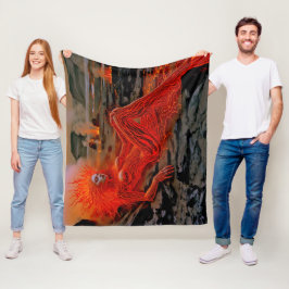 Sleeping Magma - Vulkanisch vrouwenportret Fleece Deken