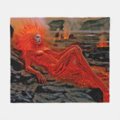 Sleeping Magma - Vulkanisch vrouwenportret Fleece Deken (Voorkant (Horizontaal))