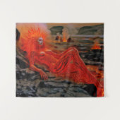 Sleeping Magma - Vulkanisch vrouwenportret Wandkleed (Voorkant (horizontaal))