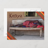 Sleeping Masai Moran van Kenya Post Card Briefkaart (Voorkant / Achterkant)