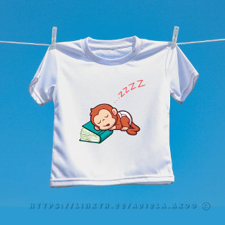 Sleeping Monkey T-Shirt / Bodysuit van Adiela Akoo
