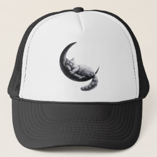 Sleeping Moon Cat – Dromerige esthetische kunst Trucker Pet