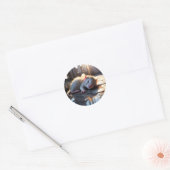 Sleeping Mouse Ronde Sticker (Envelop)