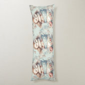 Sleeping Owl in Stacked Floral Teacups Lichaamskussen (Achterkant (Verticaal))