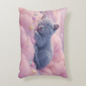 Sleeping Pastel Kitten on Fluffy Pink Clouds Art Accent Kussen (Voorkant(Verticaal))