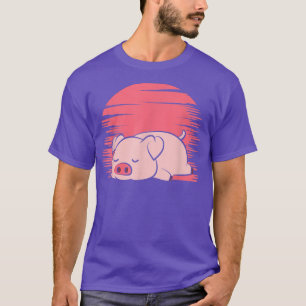 Sleeping Pig Farmer Lazy Piggy 5289 T-shirt