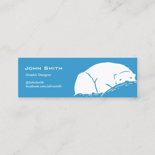 Sleeping Polar Beer Blue Profile Card Mini Visitekaartje (Voorkant)