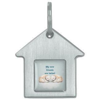 Sleeping Polar Beer Twins Baby shower Huisdieren Naamplaatje