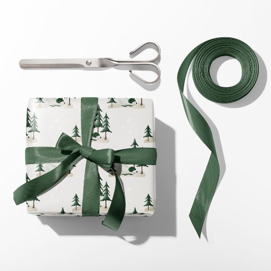 Sleeping Polar Beer Winter Forest Cream Cadeaupapier