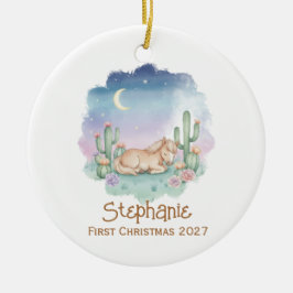 Sleeping Pony Desert Moon Keramisch Ornament