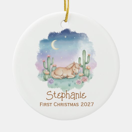 Sleeping Pony Desert Moon Keramisch Ornament (Voorkant)