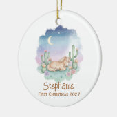 Sleeping Pony Desert Moon Keramisch Ornament (Links)