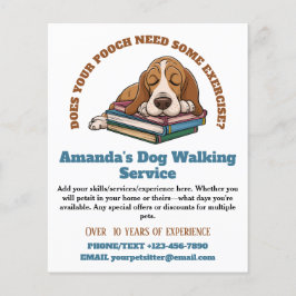Sleeping Pooch Dog Walking Service Flyer