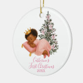 Sleeping Princess Baby Girl First Christmas  Keramisch Ornament (Links)