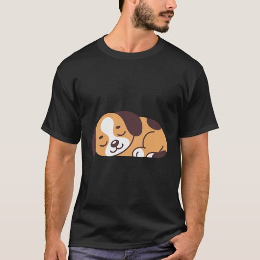 Sleeping Puppy Shirt – Schattige Ontspannen Hond O (Voorkant)