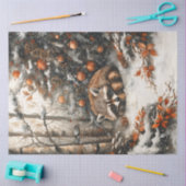 Sleeping Raccoon Rustic Christmas Decoupage Tissuepapier (Craft)