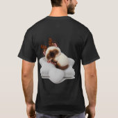 Sleeping Reindeer Cat with Candy Cane on Star Pill T-shirt (Achterkant)