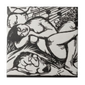 Sleeping Shepherdess Franz Marc Abstract Tegeltje (Voorkant)