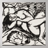 Sleeping Shepherdess Franz Marc Woodcut Poster (Voorkant)