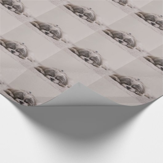 Sleeping Shih tzu Dog Cadeaupapier (Hoek)