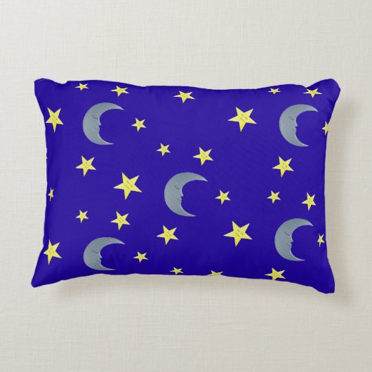 Sleeping Sky Stof - blauw Accent Kussen (Achterkant)