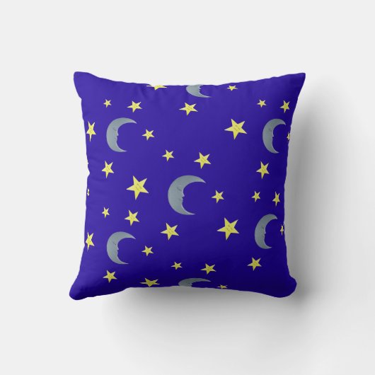 Sleeping Sky Stof - blauw Kussen (Achterkant)